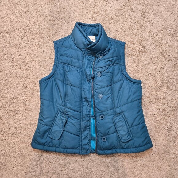 ❄️Sonoma Jacket Puffer Vest Women's Teal Blue Pockets, Full Zip Large - Picture 1 of 7
